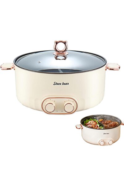 GGEROU 6L Electric Double Hot Pot with Independent Temperature Control - Non-...