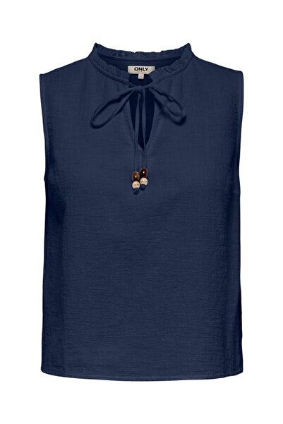 ONLY ONLSWAR S/L FRILL TOP WVN Ženska plava bluza - 15378512