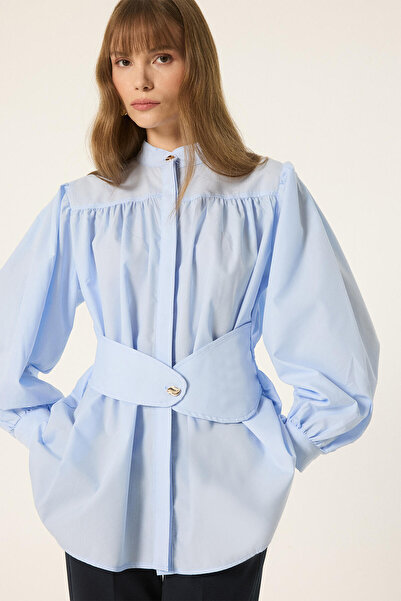 Touché Privé Corset Belted Poplin Shirt