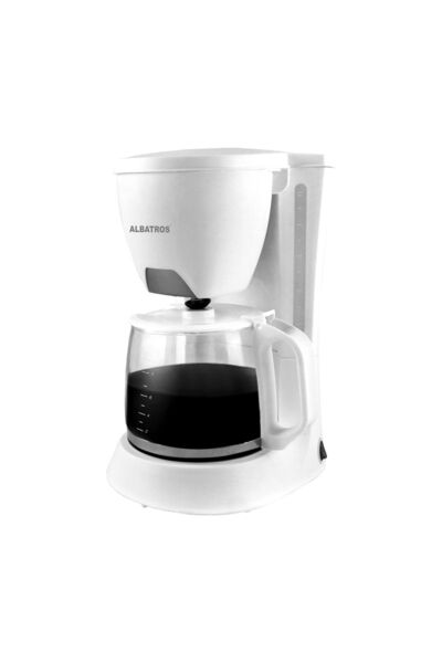 ALBATROS Cafetieră albă Verona 680W 1.2L, 8-10 căni, Filtru permanent
