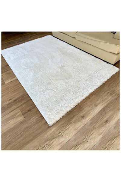 Handpicked Furniture Fluffy Shaggy Off-White Rectangular Carpet Ultra Soft Ar...