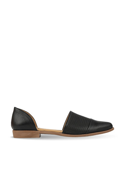 BUENO Black Leather Women's Flat Sandals