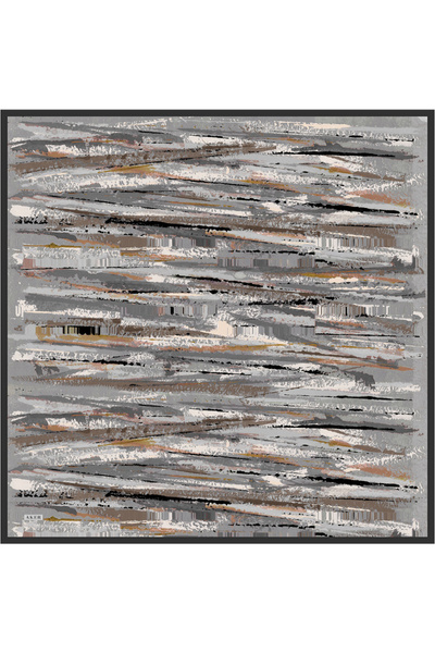 Aker Black 90X90 Silk Twill Scarf