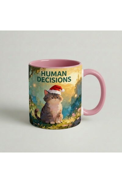 Petgifts Cana Cadou Personalizat Amuzanta Cu Mesaj Human Decisions - Ceramica...