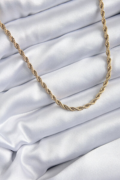 OGHAMAY 316L Steel Gold Color 60 cm Twist Model Women's Necklace