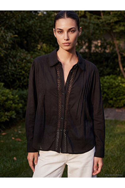 LC Waikiki Özmarka New Season Women's Shirt with Ribbed and Openwork Detail