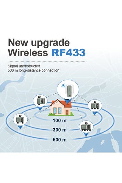 DELT 4 Çıkışlı Akıllı RF ve Wi-Fi Kontrollü Kablosuz Bahçe Sulama Zamanlayıcısı