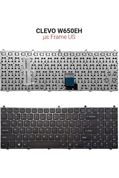 OEM Πληκτρολόγιο φορητού υπολογιστή για CLEVO W650EH με πλαίσιο και αγγλική (...