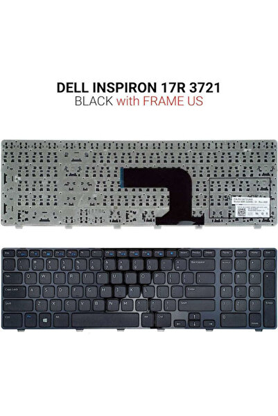 OEM Πληκτρολόγιο φορητού υπολογιστή για Inspiron 17R 3721 με πλαίσιο και αγγλ...