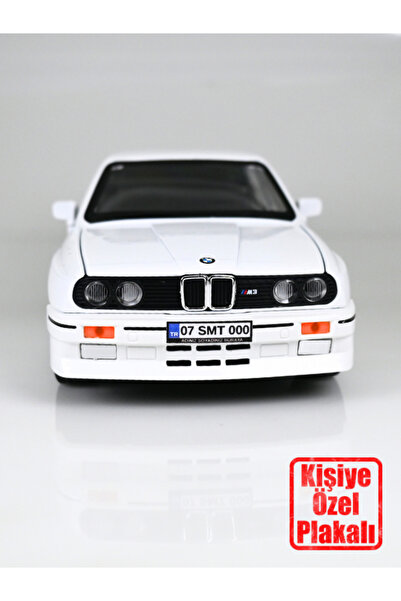 bebeym M3 E30 Metal Oyuncak Araba - KişiyeÖzel Plakalı Beyaz 1/24