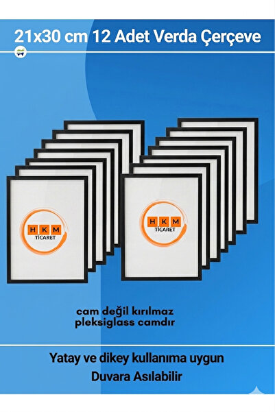 Verda Çerçeve 12 Τεμάχια Α4 21Χ30 εκ. Μαύρη κορνίζα φωτογραφιών Πλαίσιο πιστο...