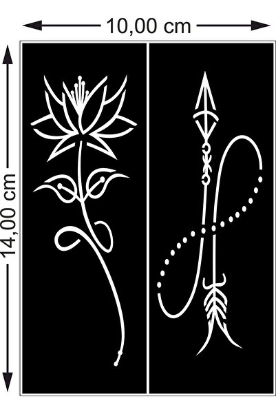 hennadibace Kına Kalıbı (GEÇİCİ DÖVME ŞABLONU) Hint Kınası Henna Tattoo Stenc...