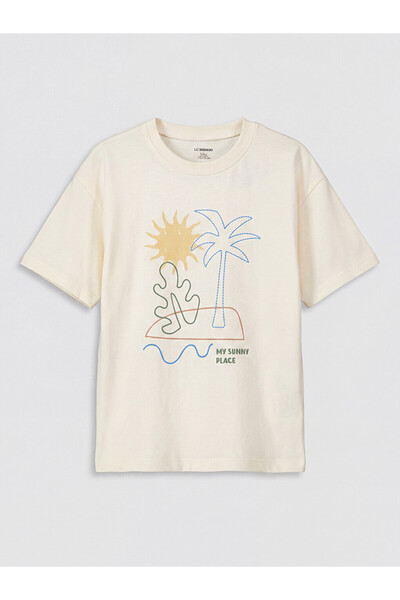 LC Waikiki New Season Lcw Kids White Printed Boys' T-Shirt Set