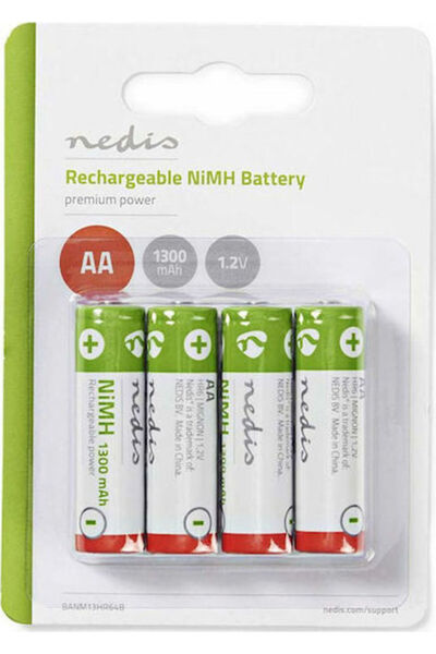 Nedis Επαναφορτιζόμενη Μπαταρία AA Ni-MH 1300mAh 1.2V 4 τεμάχια