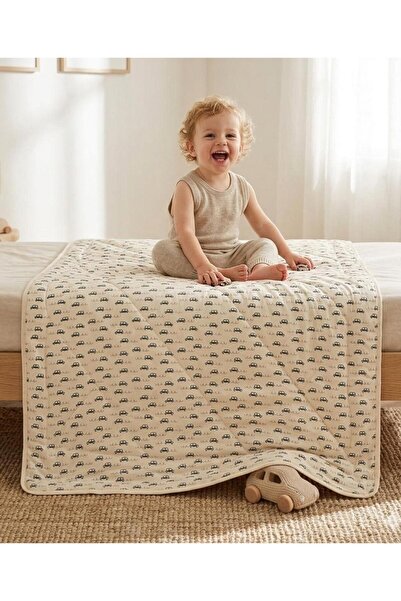 Bonfino Baby Throw Blanket, 26s Combed 200 GSM Interlock Jersey, Quilted Comf...