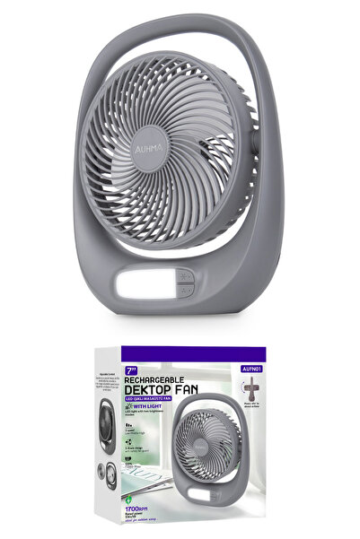 Sarftech 7'' İnc Şarj Edilebilir LED Işıklı Masaüstü Vantilatör - 3 Kademeli ...