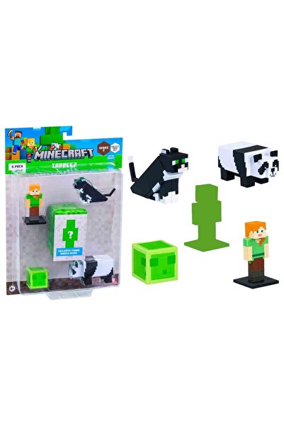 MINECRAFT 3D Toppeez 5’li Figür Seti - Panda'Lı Set