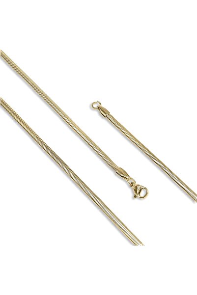 Mestore Yellow Italian Steel Necklace 1.5mm X 3mm 3168Cek051