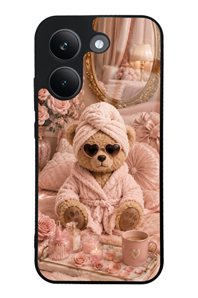 Spoyi Xiaomi Poco X8 Pro Pink Teddy Spa Tasarımlı Glossy Telefon Kılıfı