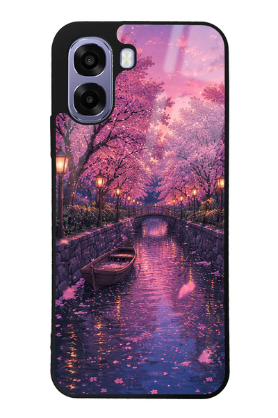 Spoyi Oppo A6T Sakura Twilight Canal Design Glossy Phone Case