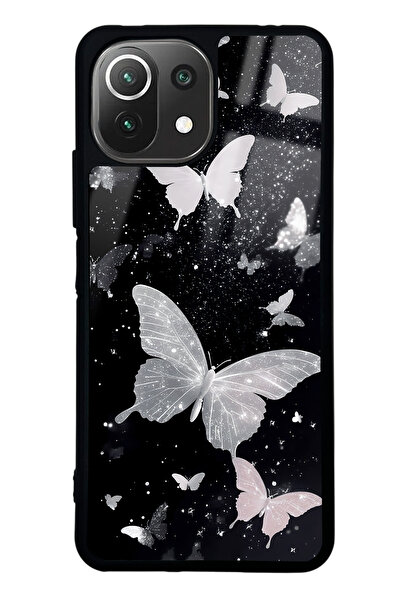 Spoyi Xiaomi Mi 11 Lite Kelebek Tasarımlı Glossy Telefon Kılıfı