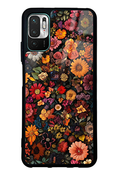 Spoyi Xiaomi Redmi Note 10 5G Stitched Flora Tasarımlı Glossy Telefon Kılıfı