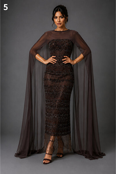 Queens dresses Brown Mookametrised Evening Dress
