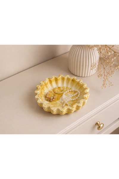 LUDIKOO Tavă Decorativă Handmade pentru Bijuterii, din Praf Ceramic Premium, ...
