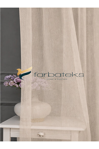 farbateks Krem boja, snežno platno, Donati 3-slojna plisirana tulle zavjesa