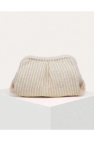 OEM Geanta dama, crem, tesuta, 32x12x17cm