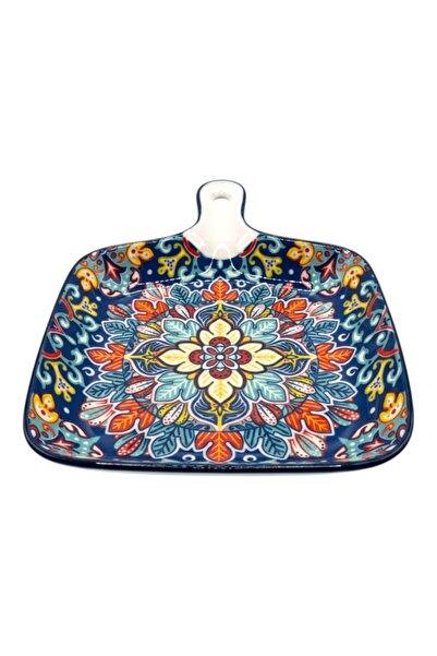 Ceramica Martinescu Platou din ceramica, cu maner, tip tigaie, design floral,...