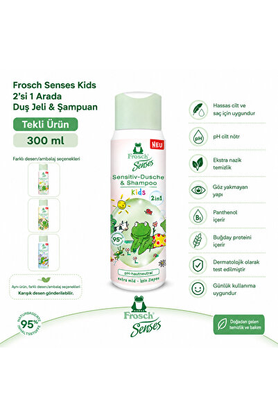 Frosch Senses Kids 2in1 Ekstra Hassas Duş Jeli ve Şampuan pH Cilt Nötr +6 Ay ...