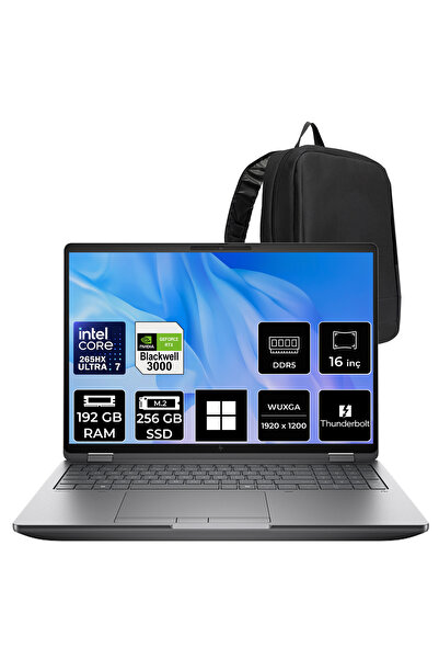 HP ZBook Fury G1i Core Ultra 7 265HX RTX Pro 3000 Blackwell 12GB 192GB RAM 25...