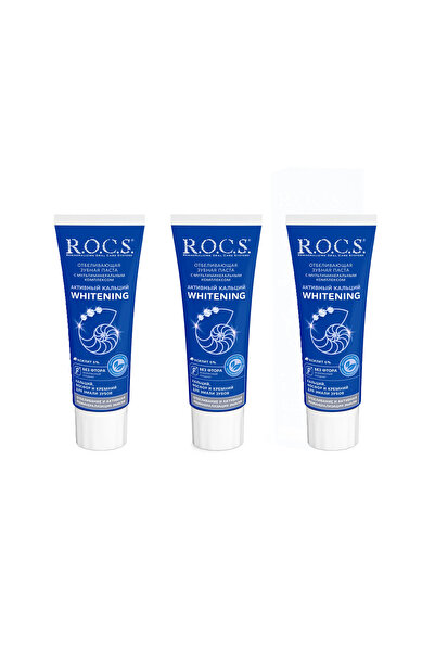 R.O.C.S. ROCS Aktif Kalsiyum Beyazlatıcı ve Besleyici Diş Macunu 94gr (3 Adet)