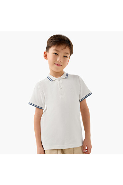 Juniors Collared Short Sleeves Polo T-shirt with Embroidery