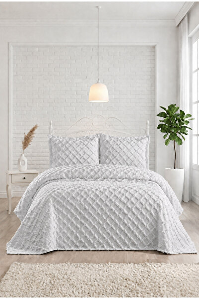 Bonny Home Gray Double Bohemian Pique Set Seasonal 240X250 Bedspread Set Rozella