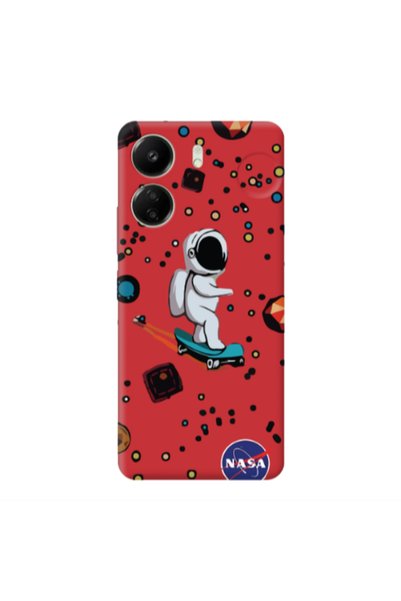 Other Xiaomi Redmi 13C Astronaut with skateboard Red Colored Silicone TPU Θήκη