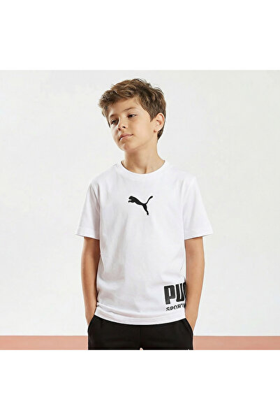 Puma Crew Neck Short Sleeves T-shirt with Logo Print