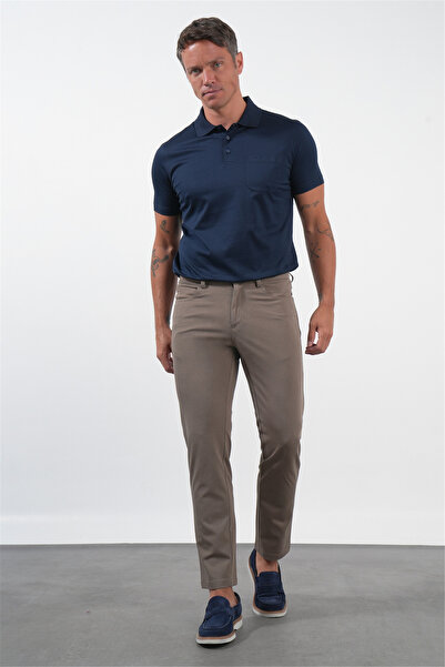 İmza Mink Side Pocket Knitted Slim Fit Casual Cotton 5 Pocket Trousers 100326...