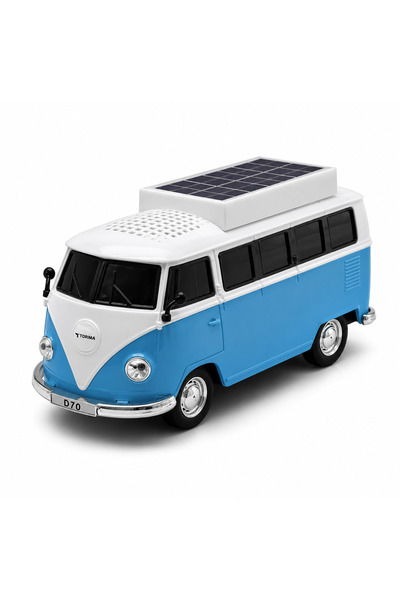 Tatlı Sebep Güneş Enerjili Retro Minibüs Bluetooth Hoparlör USB TF Kart Deste...