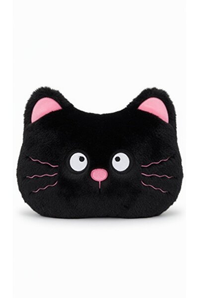 Işık kasabası Cute Black Cat Plush Pillow My Sleeping Companion