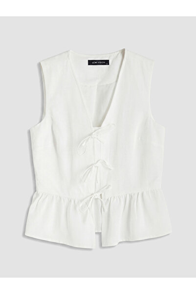 LC Waikiki Women's Vest with Tie in Linen Blend for Style Enthusiasts from Uz...