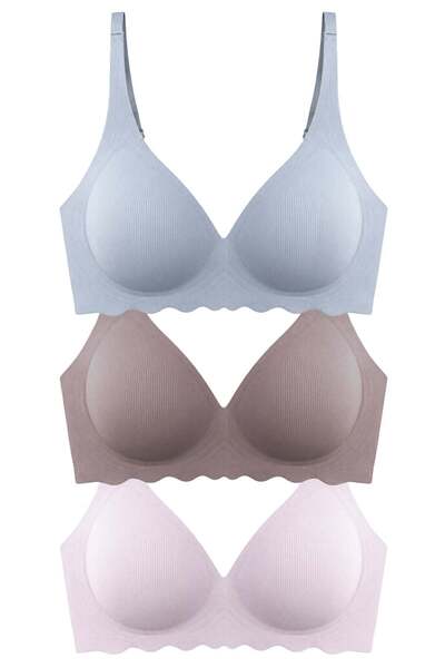Cottonhill Seamless Bra - Lumera |   Laser Cut Wire Free Rib Textured Wave Cu...