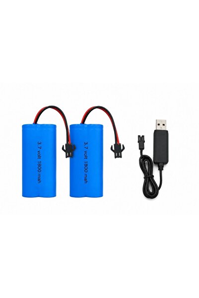 MAMSHOP 1 Adet şarj Kablosu 2 adet 3.7 volt 1800 mah Kumandalı araba pili 145...