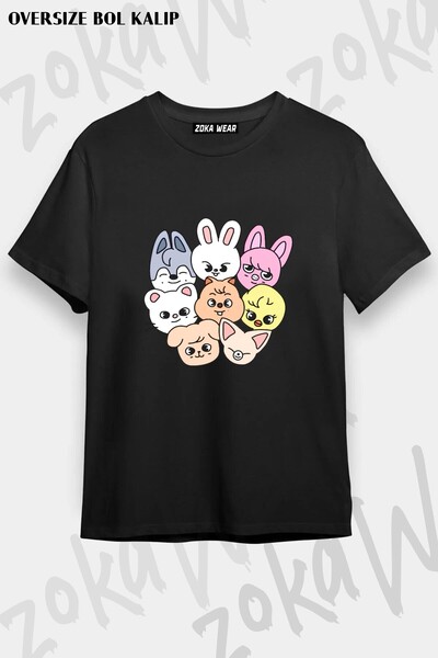 ZOKAWEAR Μπλουζάκι Unisex Loose Fit Stray Kids Skzoo v7 με στάμπα