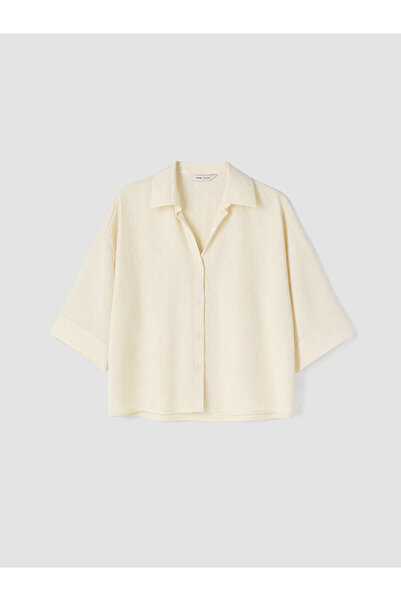 LC Waikiki Nevavm Textured Oversize Women's Shirt with a Difference