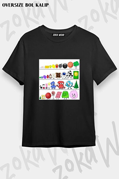 ZOKAWEAR Μπλουζάκι Unisex με Χαλαρή Εφαρμογή BFDI v4 με Στάμπα