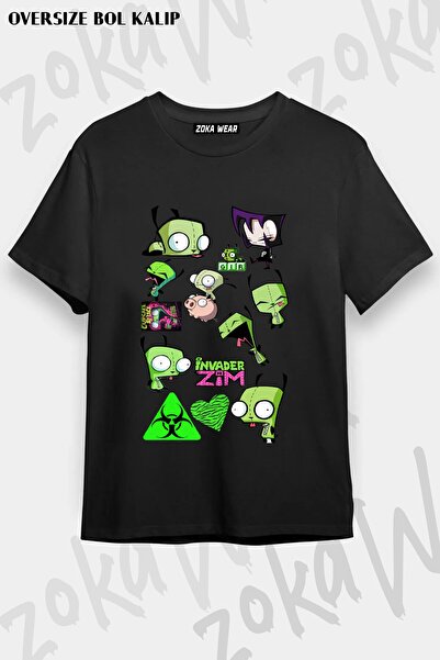 ZOKAWEAR Μπλουζάκι Unisex Loose Fit με στάμπα Invader Zim v20