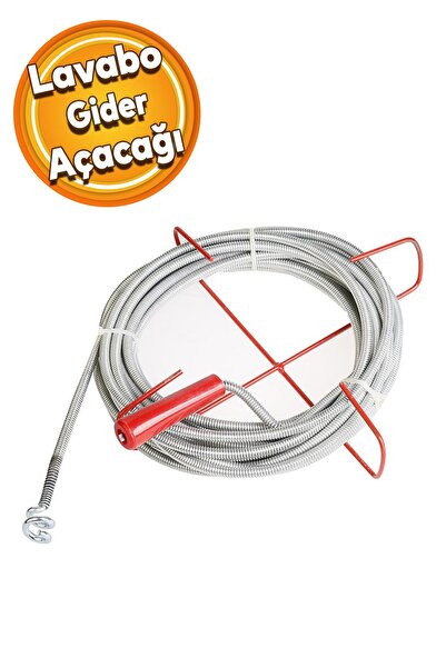 Badem10 Kanal Açma 5 Metre Spirali Klozet Lavabo Gider Açma Teli Esnek Çelik ...
