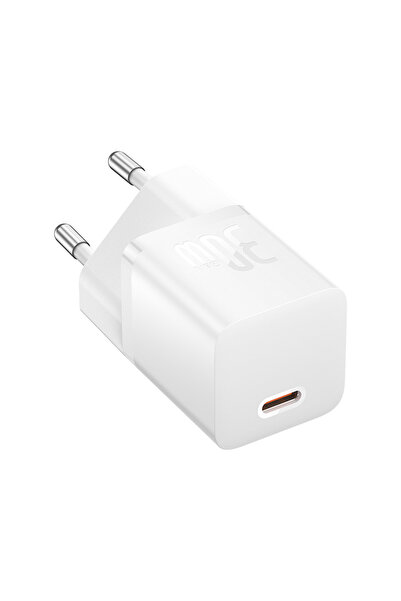 Baseus Încărcător de perete GaN5 30W USB-C cu cablu USB-C, Alb